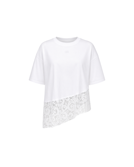 T-shirt Dentelle Asymétrique