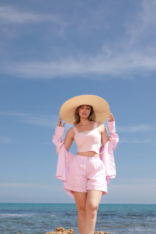 Set Tencel short Rose