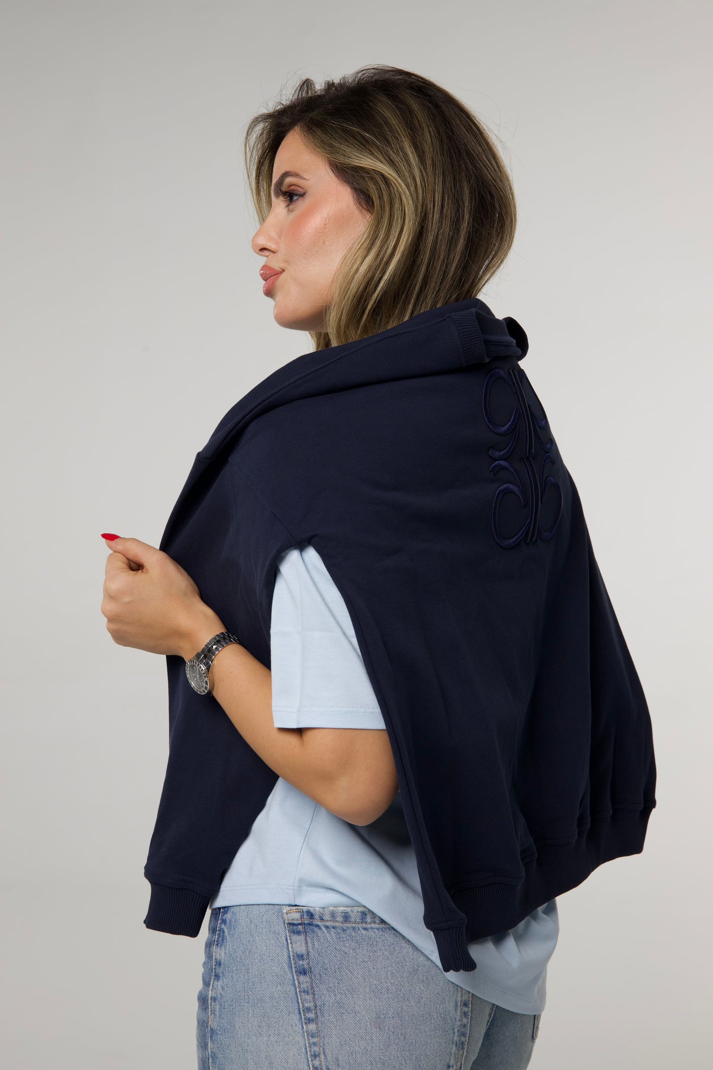 Sweat  en Moleton Bleu