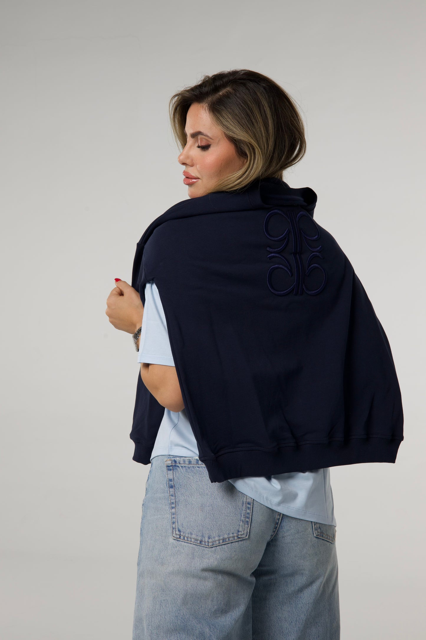 Sweat  en Moleton Bleu