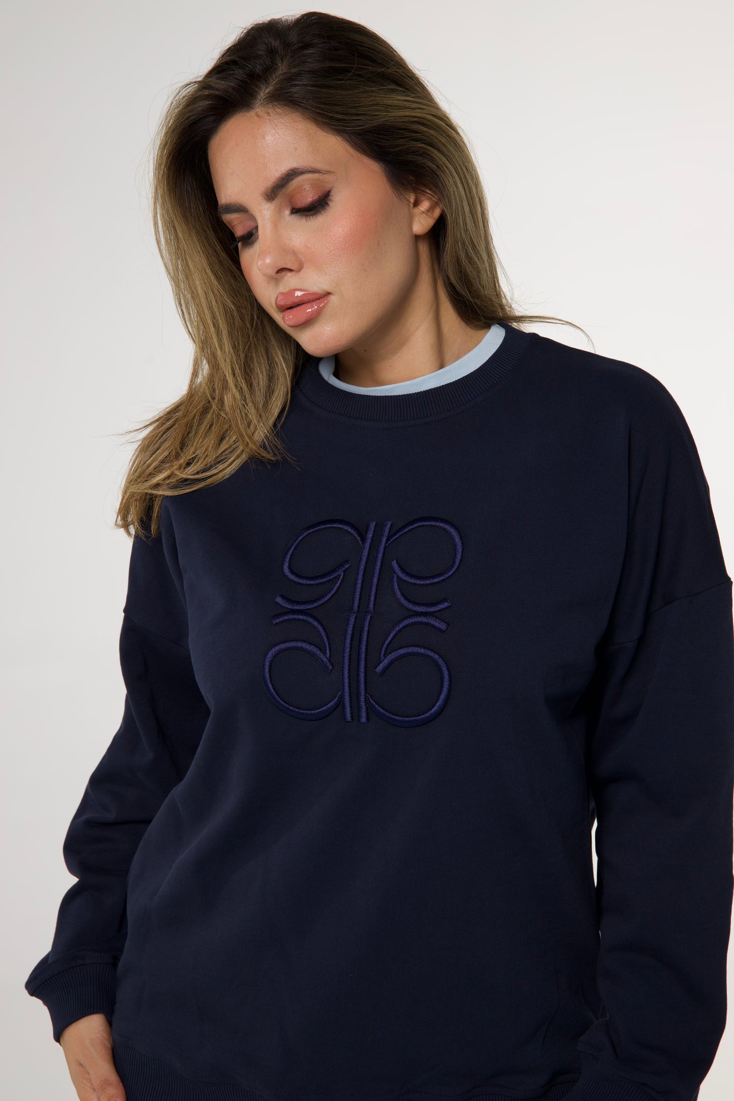 Sweat  en Moleton Bleu