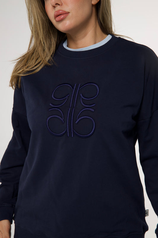 Sweat  en Moleton Bleu