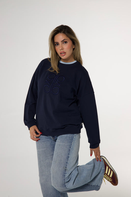 Sweat  en Moleton Bleu