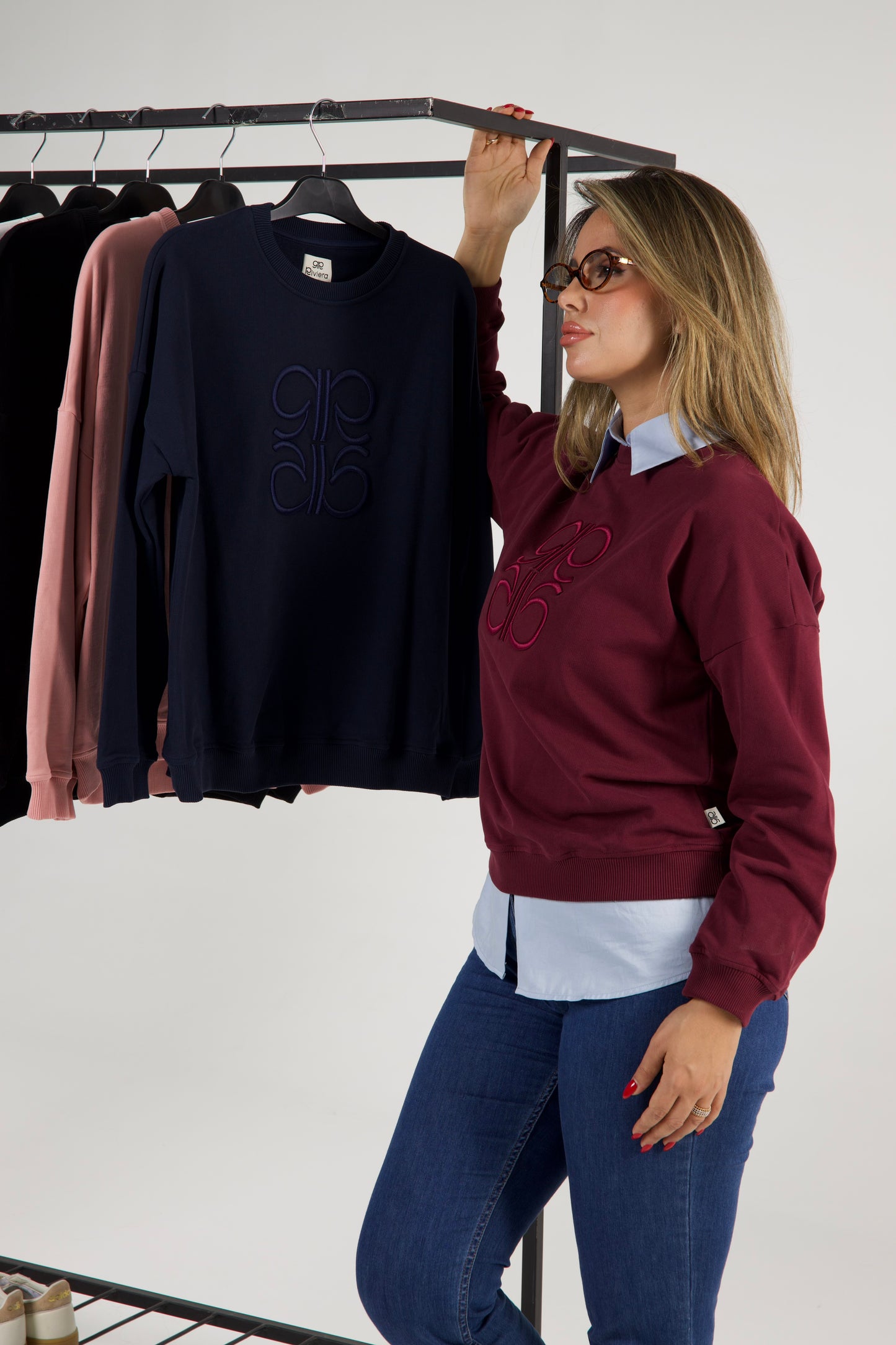 Sweat  en Moleton Aubergine