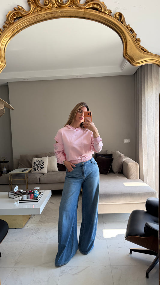 Sweat Shirt court ROSE