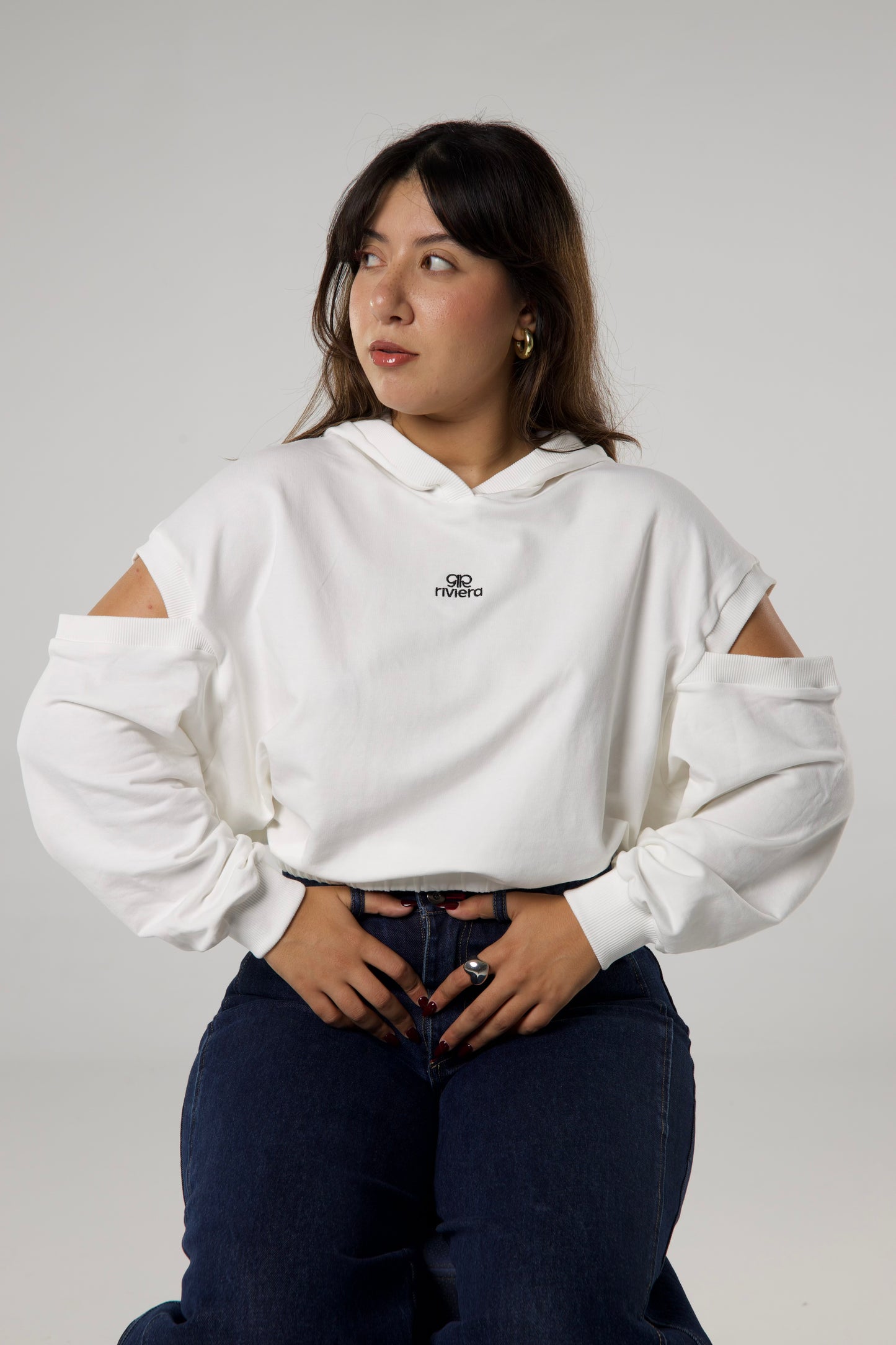 Sweat Shirt Court Blanc