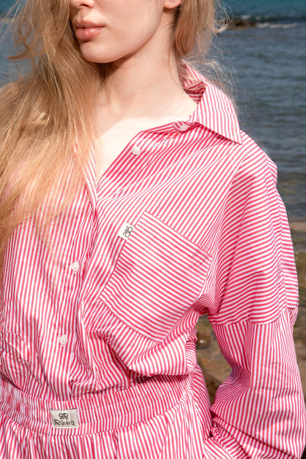 Set rayé Rouge