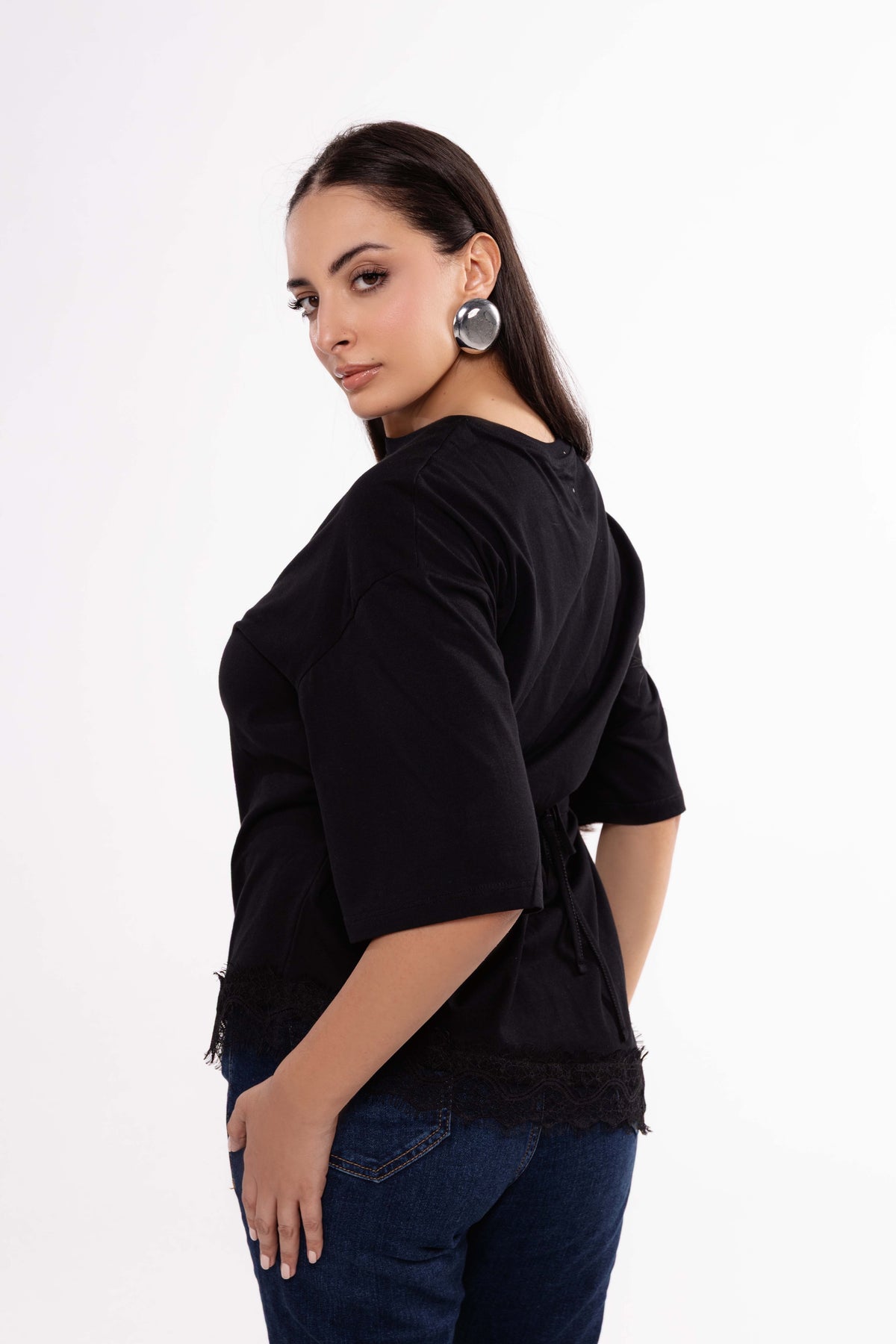 T-shirt Noir Dentelle