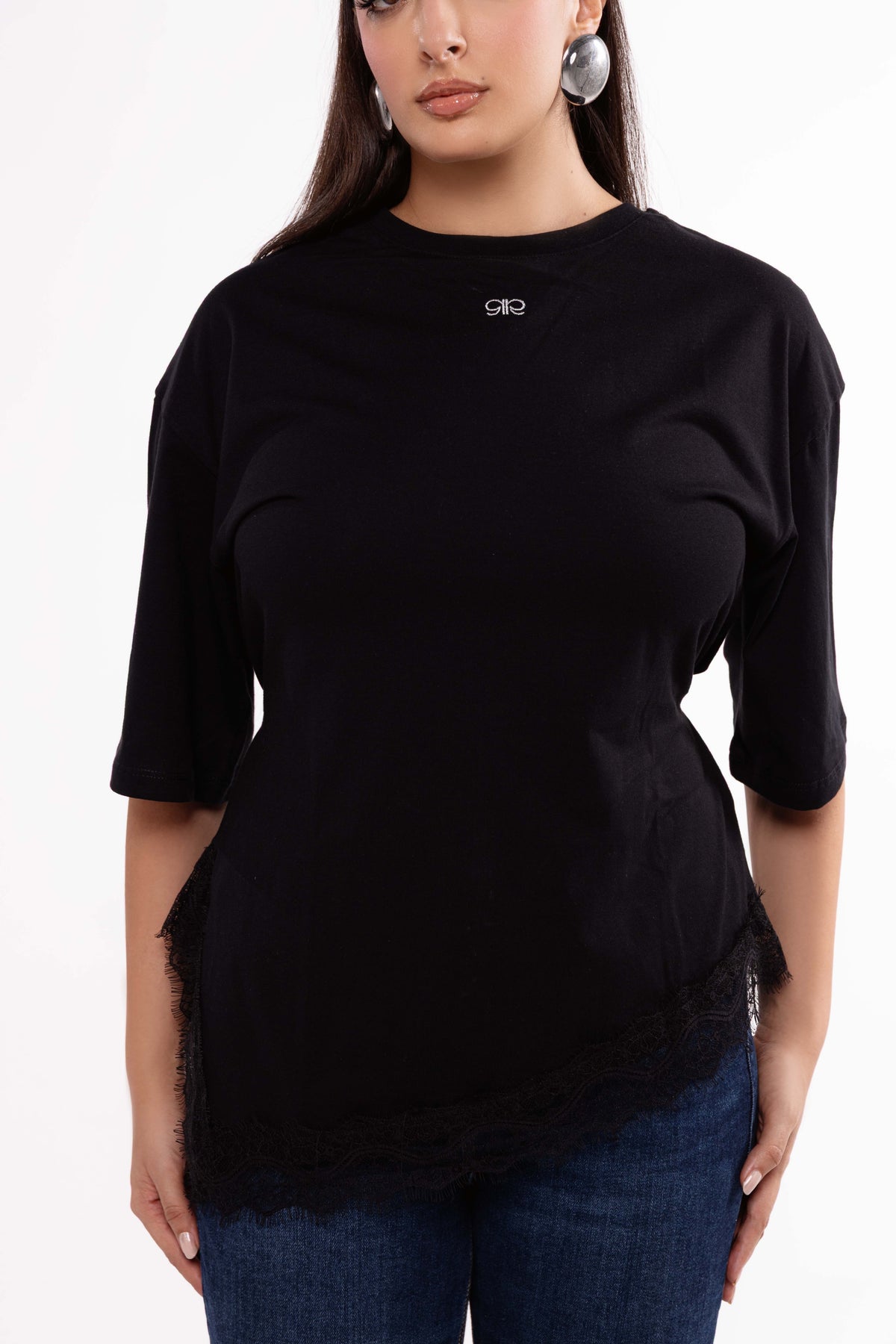 T-shirt Noir Dentelle